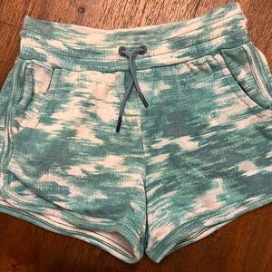 Athleta Girl Long sleeve + Shorts - teal/white